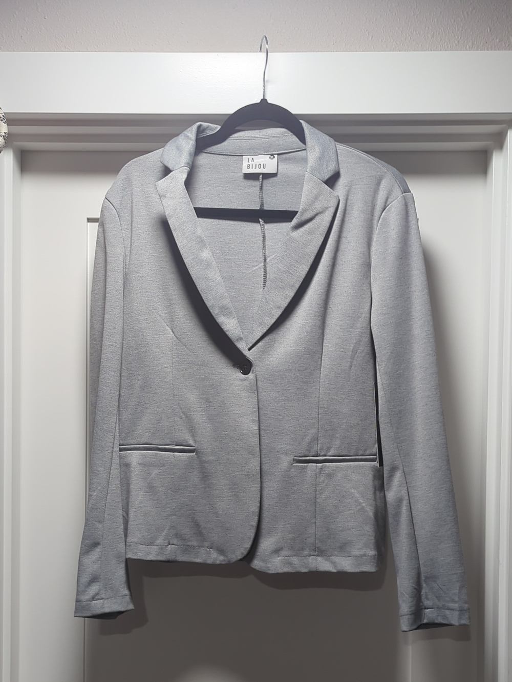 Light Gray Women's Single-Button Blazer